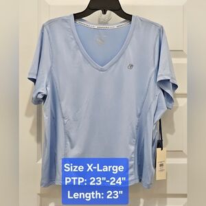 Aeropostale Sport Women's Sky Blue V-Neck Tee, NWT, Size X-Large